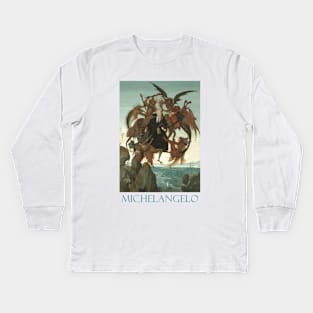 The Torment of Saint Anthony by Michelangelo Buonarroti Kids Long Sleeve T-Shirt
